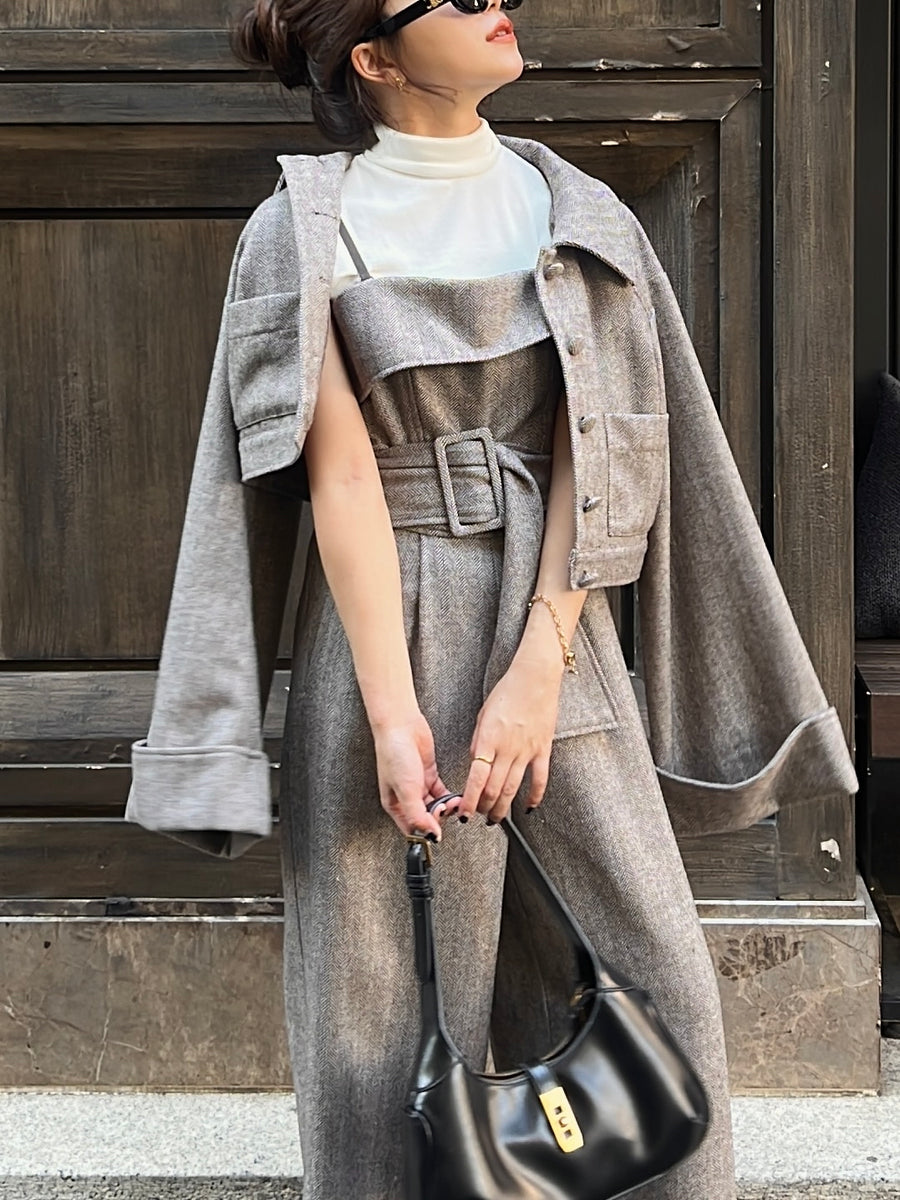 herringbone volume sleeve jacket