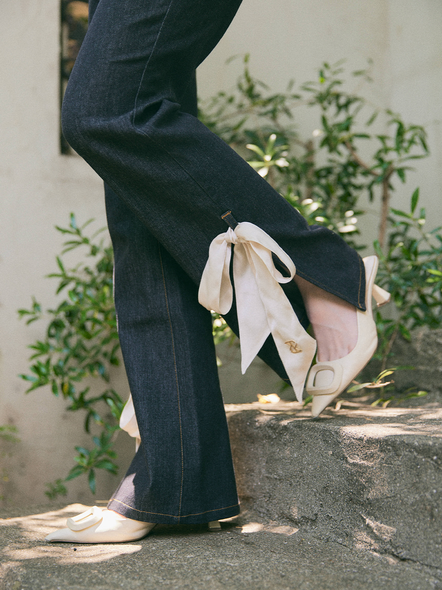 【Best Seller】Ashimore ribbon denim pants（renewal）