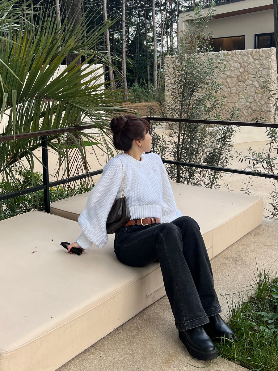 volume sleeve short knit