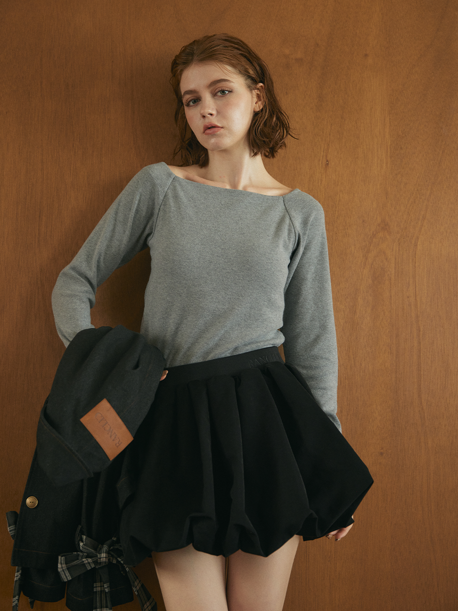 【10/8 OPEN】Suede balloon volume skirt