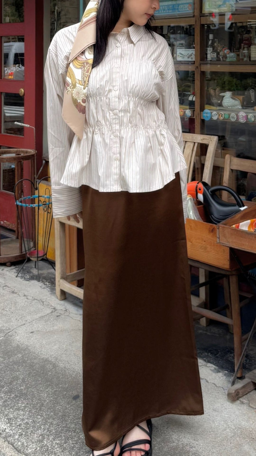 Satin slip skirt