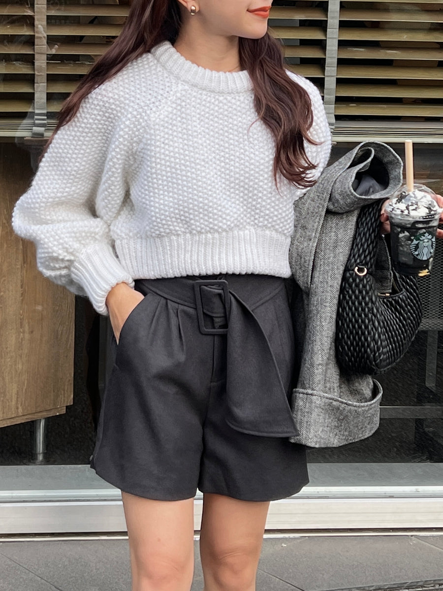 volume sleeve short knit