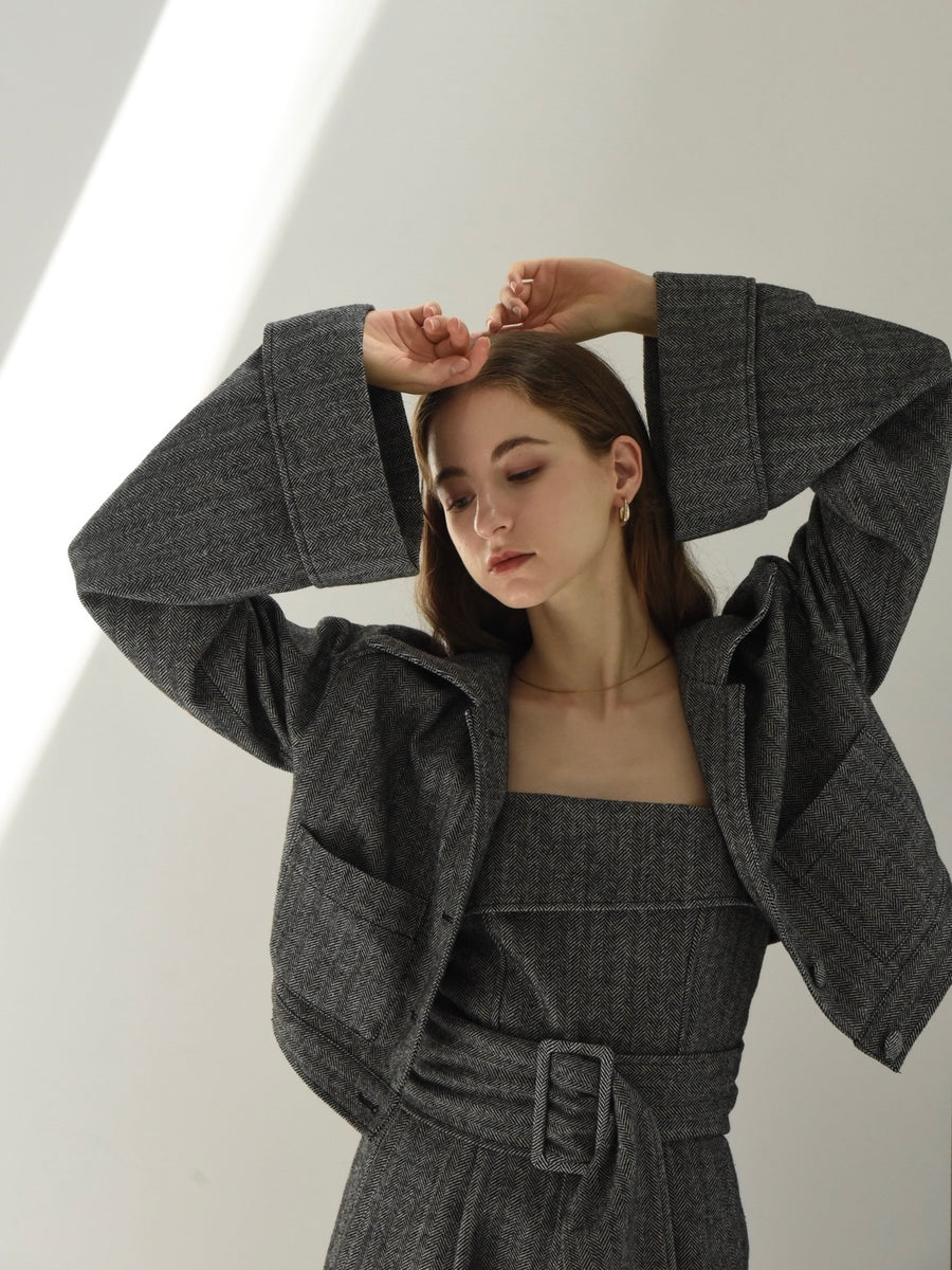 herringbone volume sleeve jacket