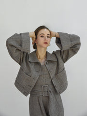 herringbone volume sleeve jacket