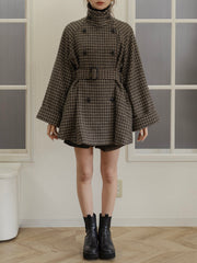 gun club check double short coat