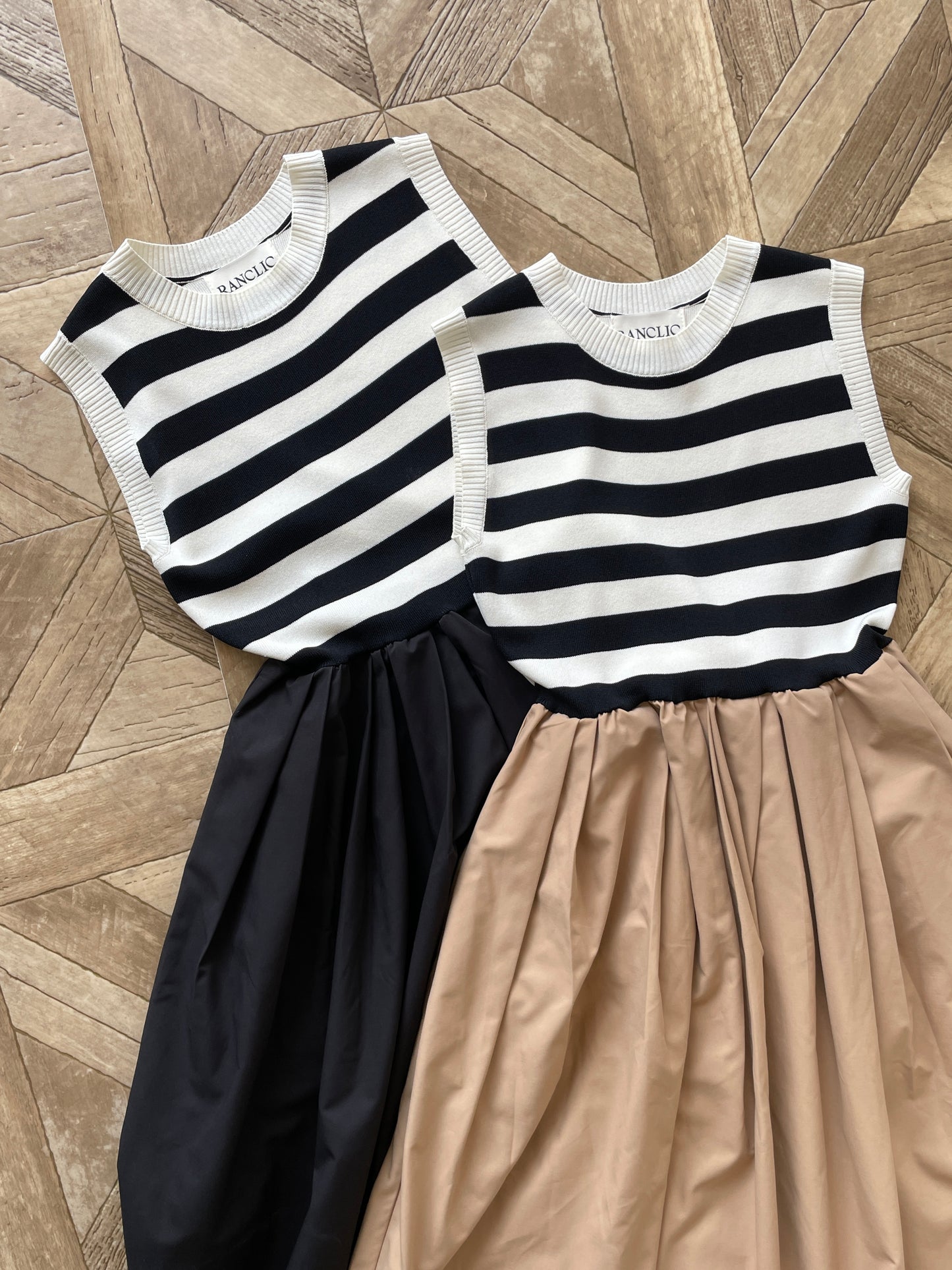 striped sleeveless dress