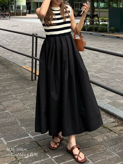 striped sleeveless dress