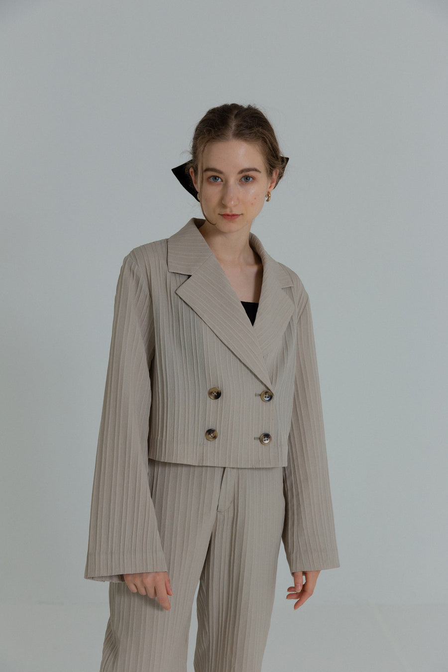 bumpy cropped jacket