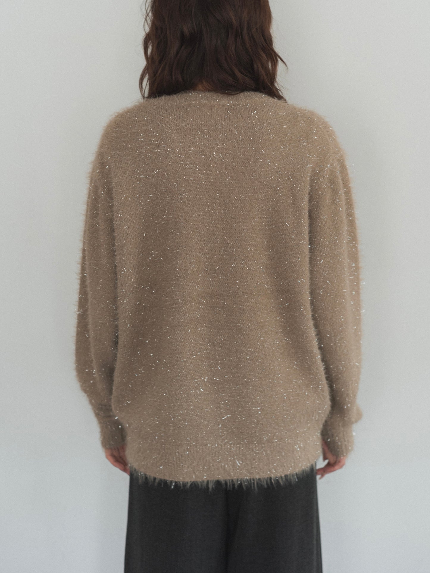 glitter shaggy over cardigan