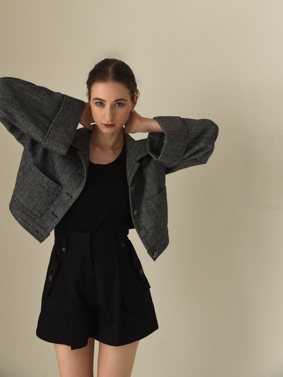 herringbone volume sleeve jacket