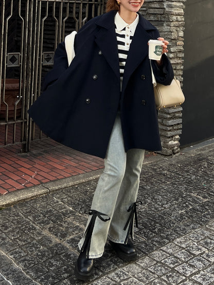 double trench short coat