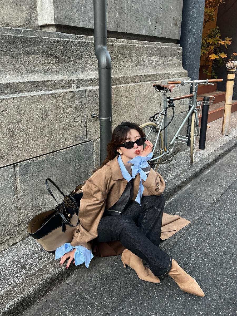 【予約販売】Ribbon tie cropped cardigan