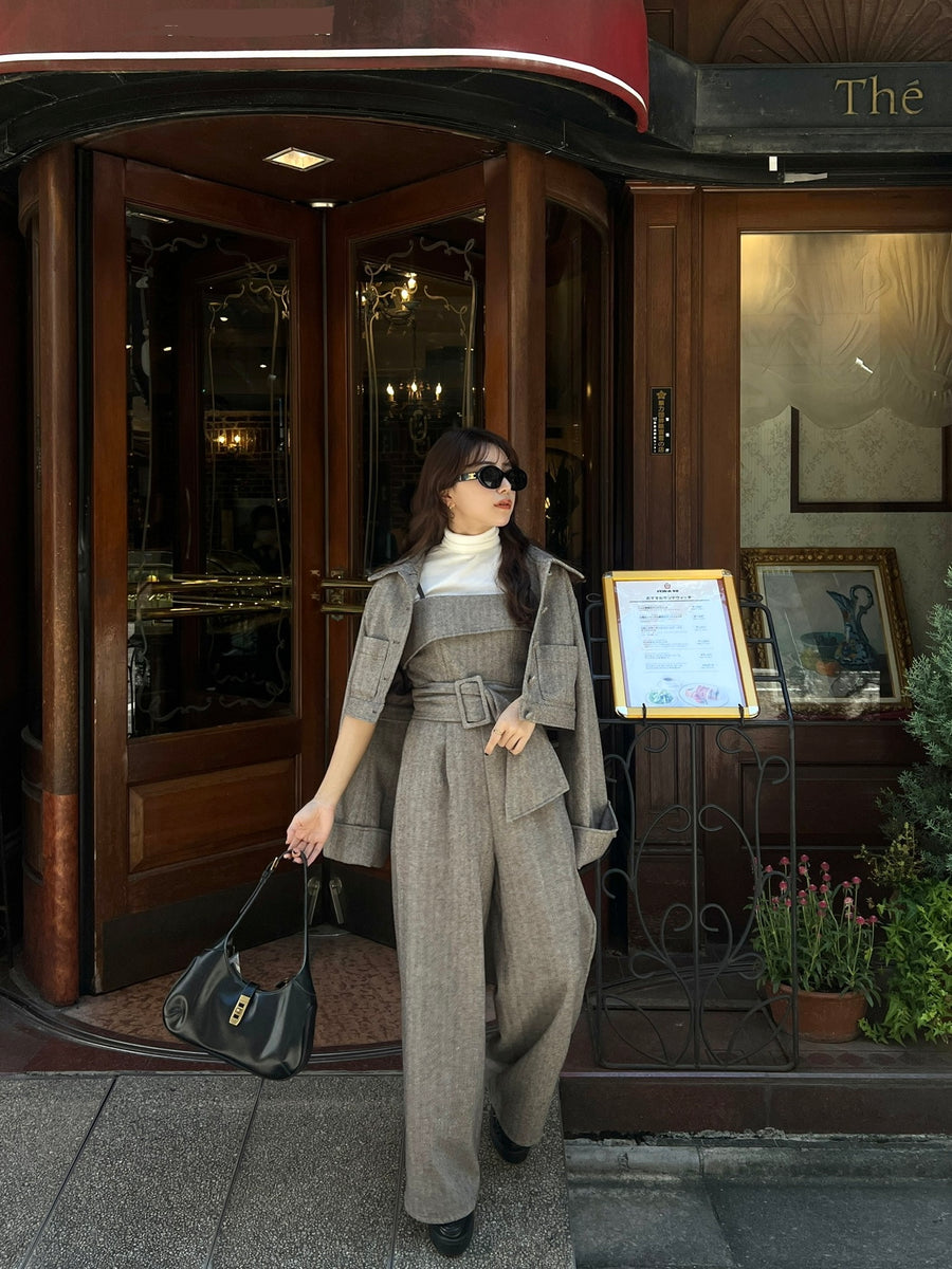 herringbone volume sleeve jacket