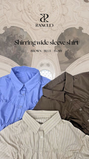 【9/25 19:00~】Shirring wide sleeve shirt