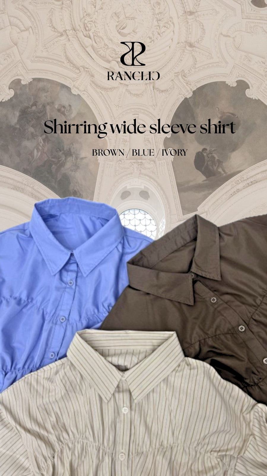 【9/25 19:00~】Shirring wide sleeve shirt