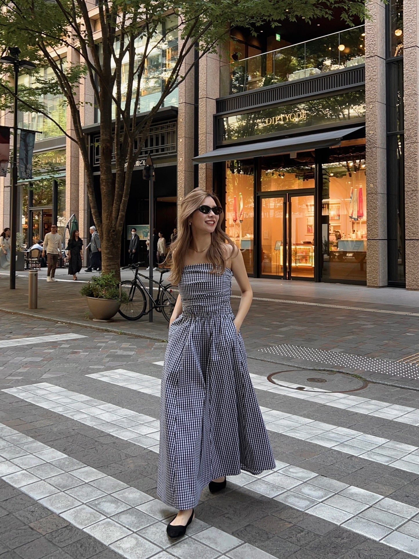 decorative bare top flare dress