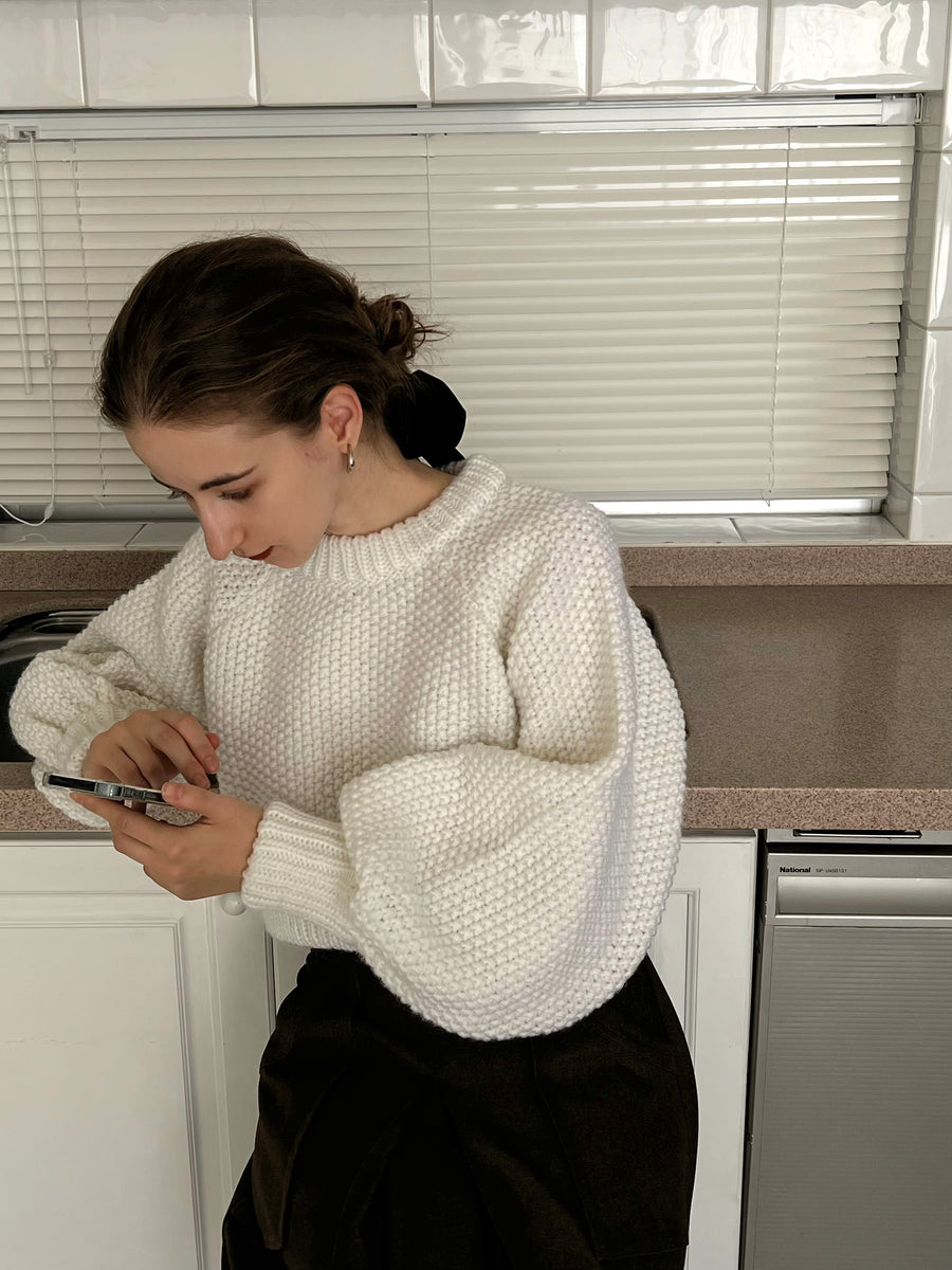 volume sleeve short knit