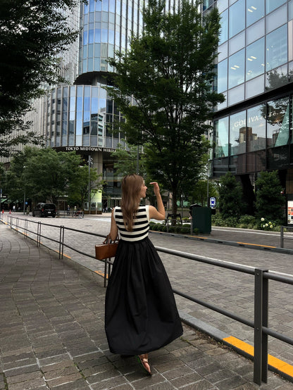 striped sleeveless dress