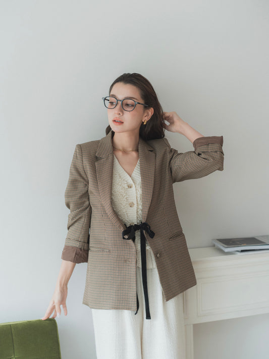 single-breasted ribbon blazer