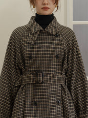 gun club check double short coat