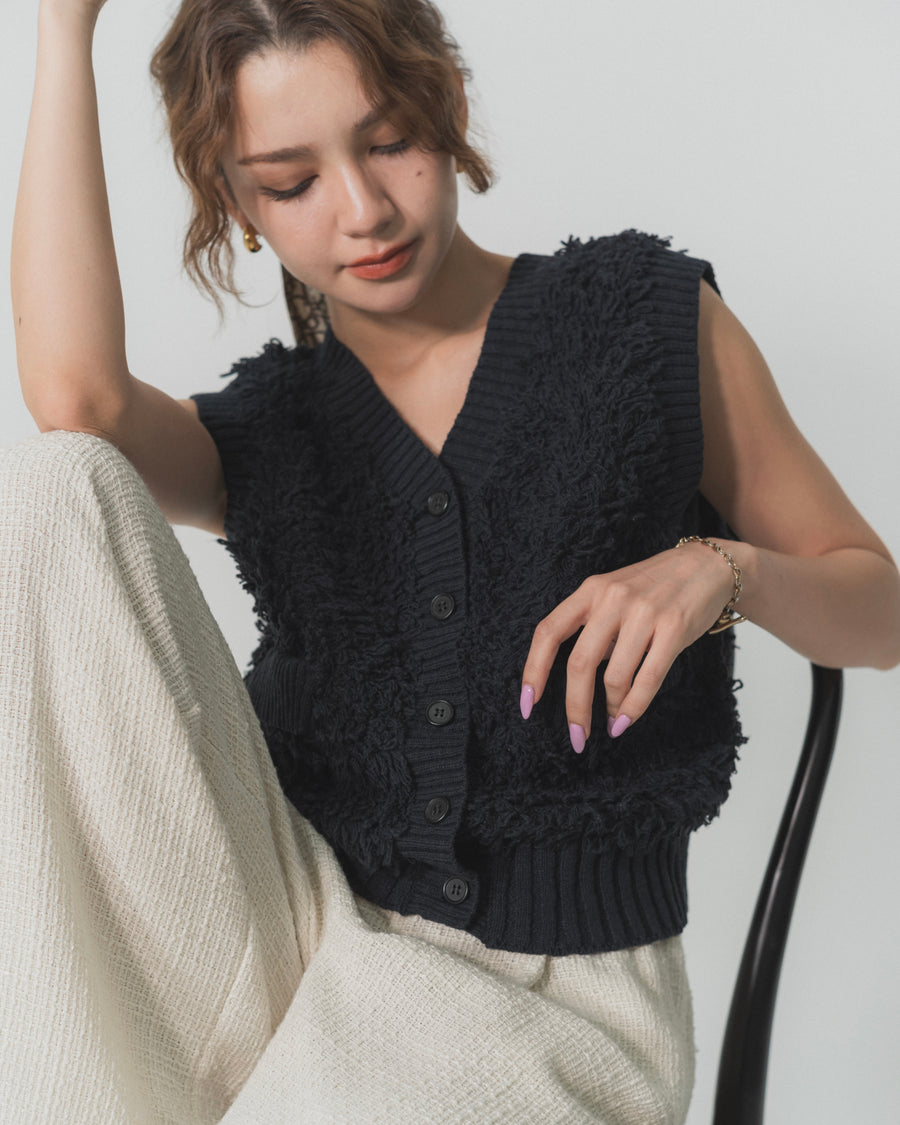 【BEST SELLER】loop yarn knit gilet