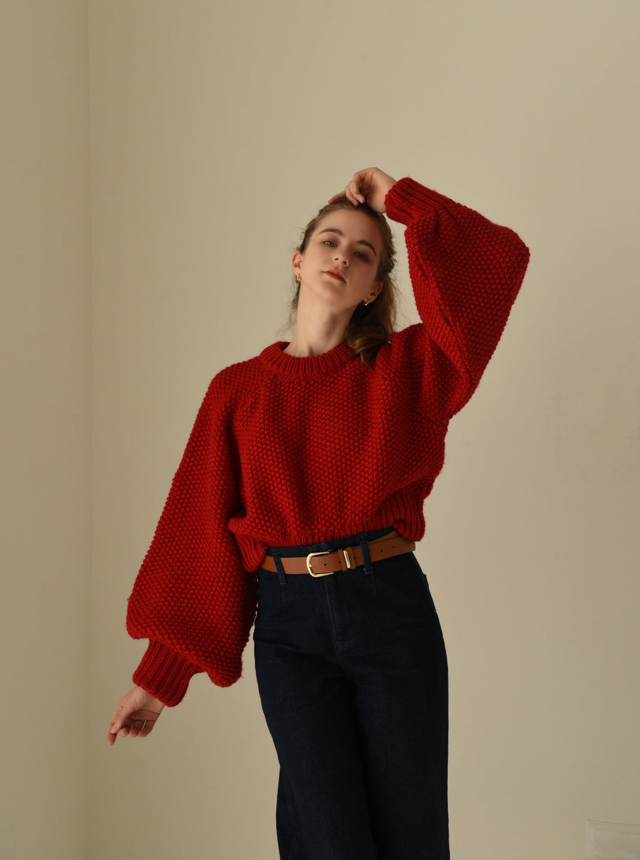 volume sleeve short knit