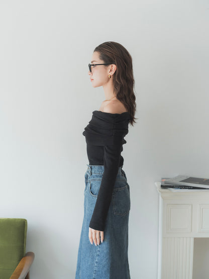 【SELECT】off shoulder libknit