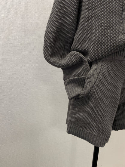 French cuffs knit cardigan