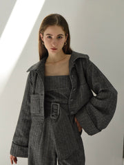 herringbone volume sleeve jacket