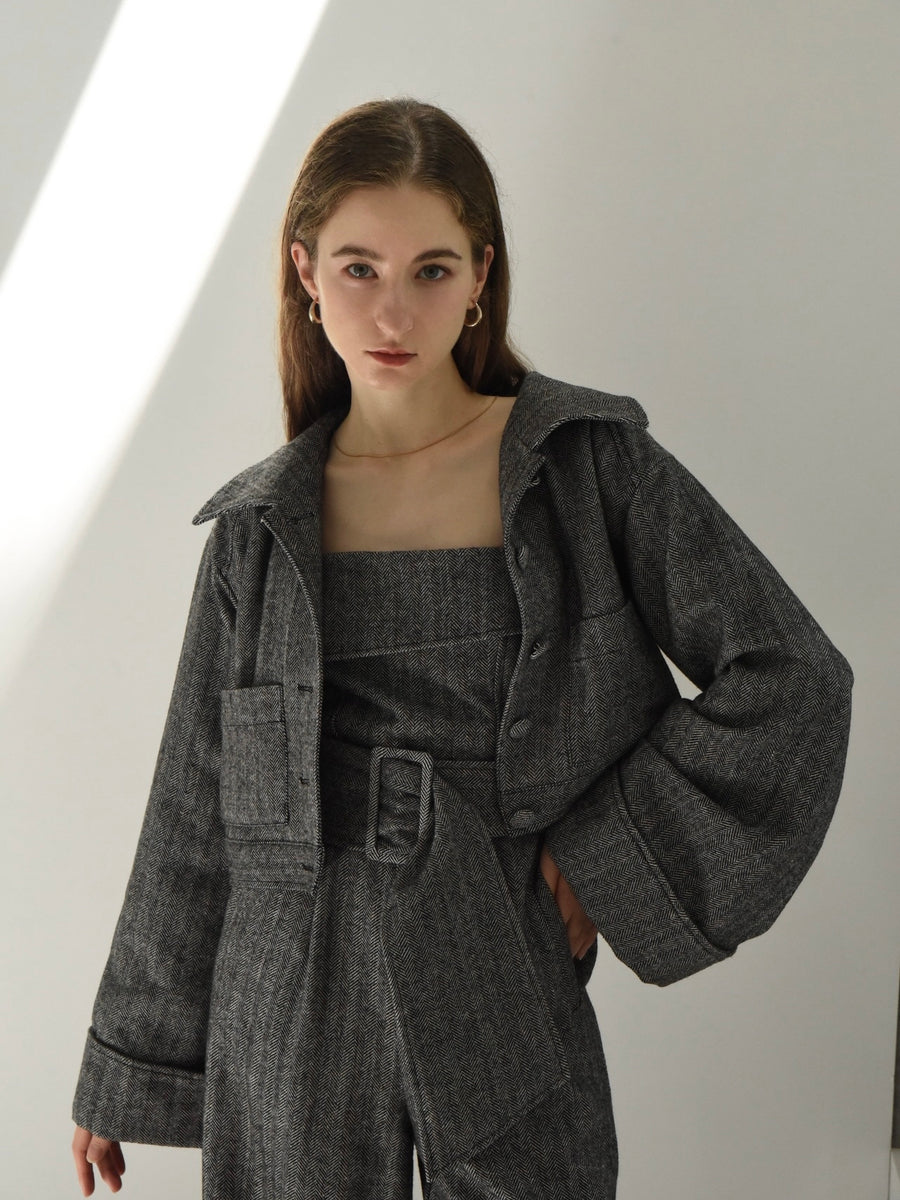 herringbone volume sleeve jacket