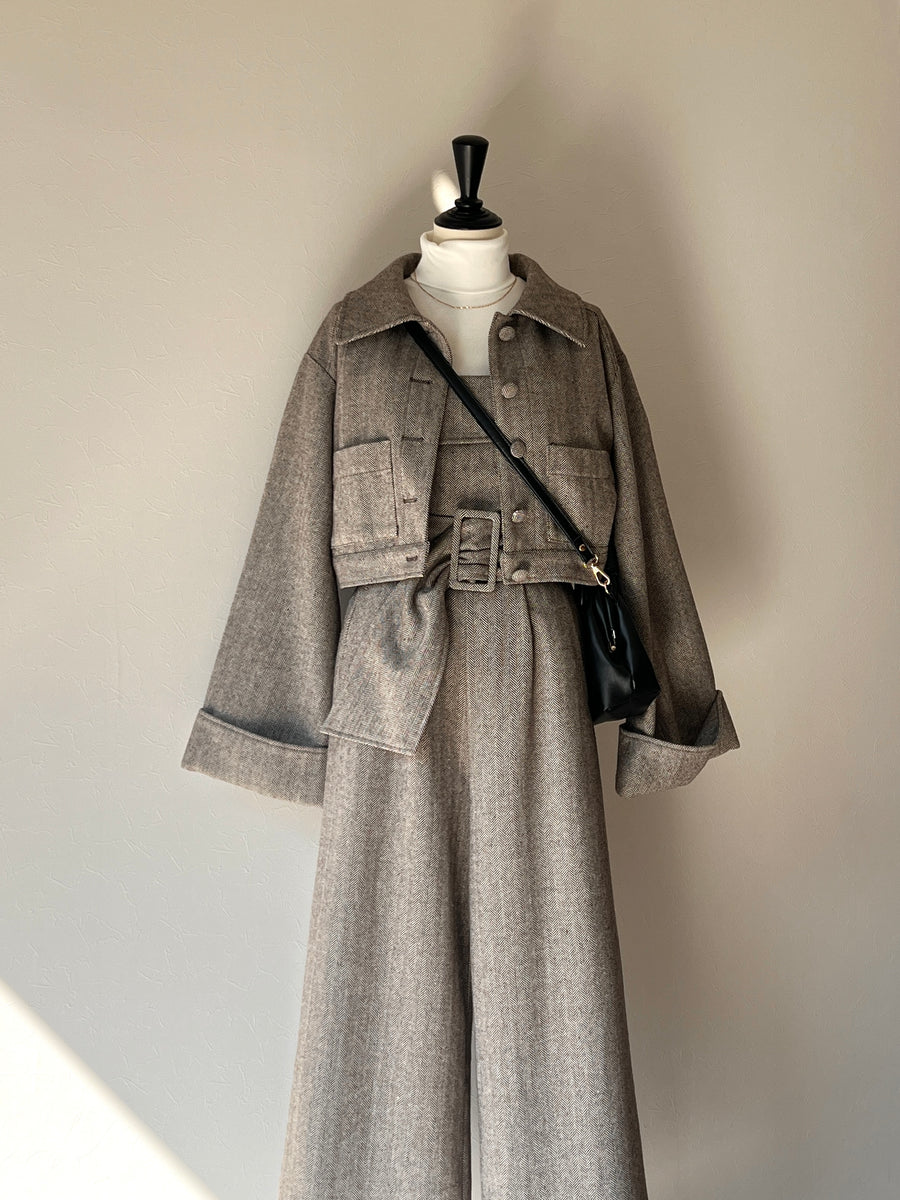 herringbone volume sleeve jacket