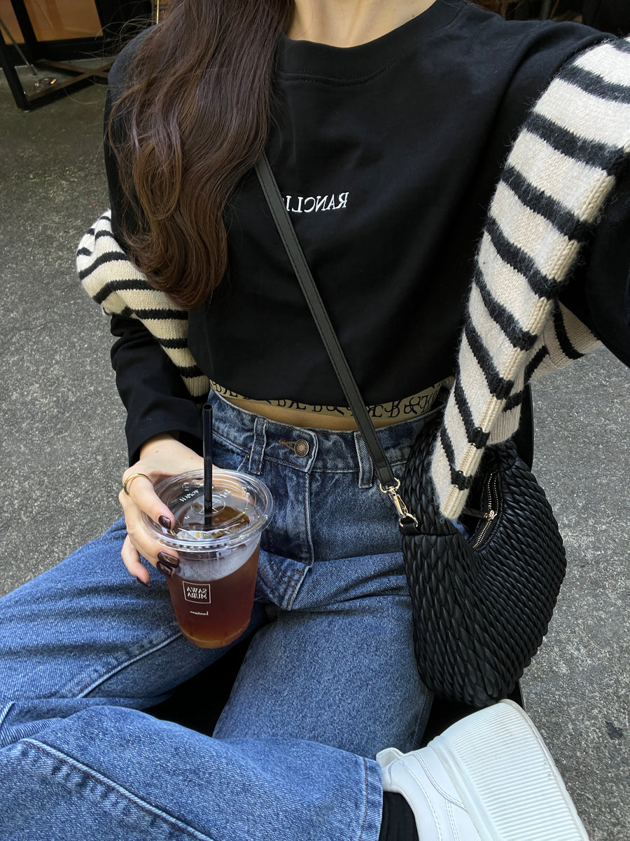 RC logo print denim pants