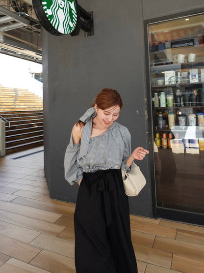 one shoulder long sleeve blouse