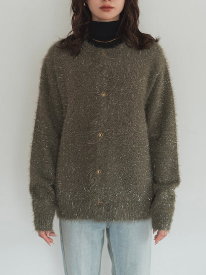 glitter shaggy over cardigan