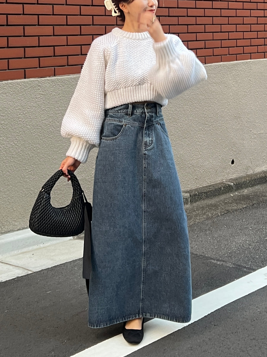 volume sleeve short knit