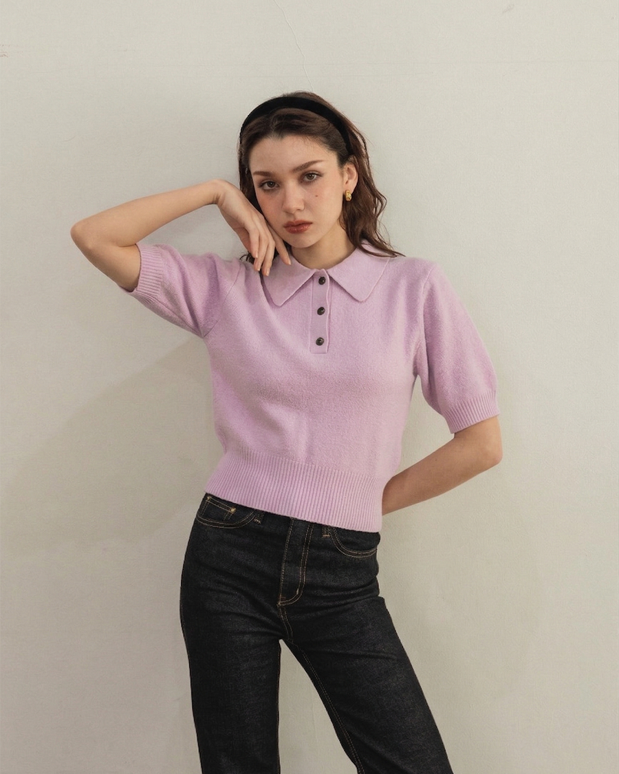 half sleeve knit polo shirts