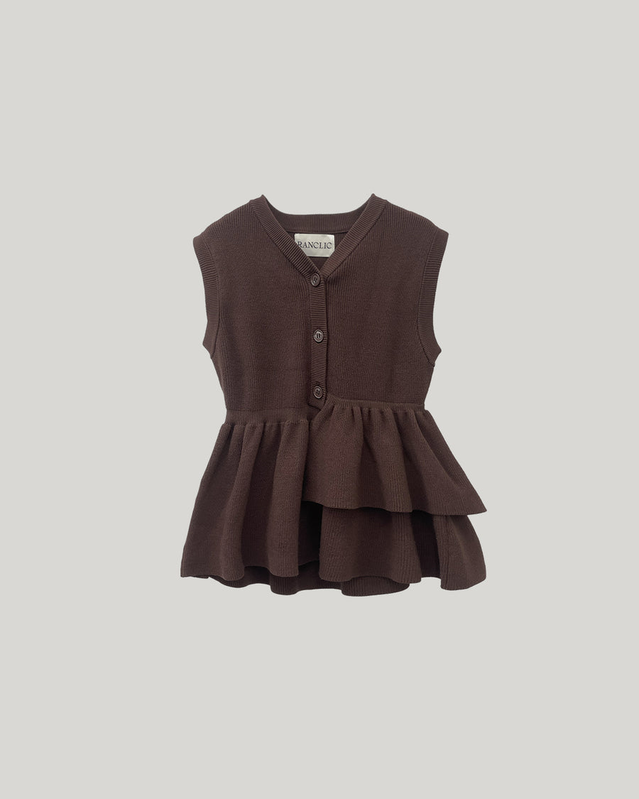 Asymmetric peplum vest