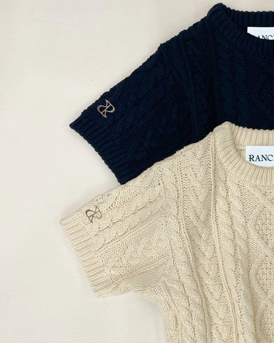 【ivory残りわずか】Twist Cable Knit Top