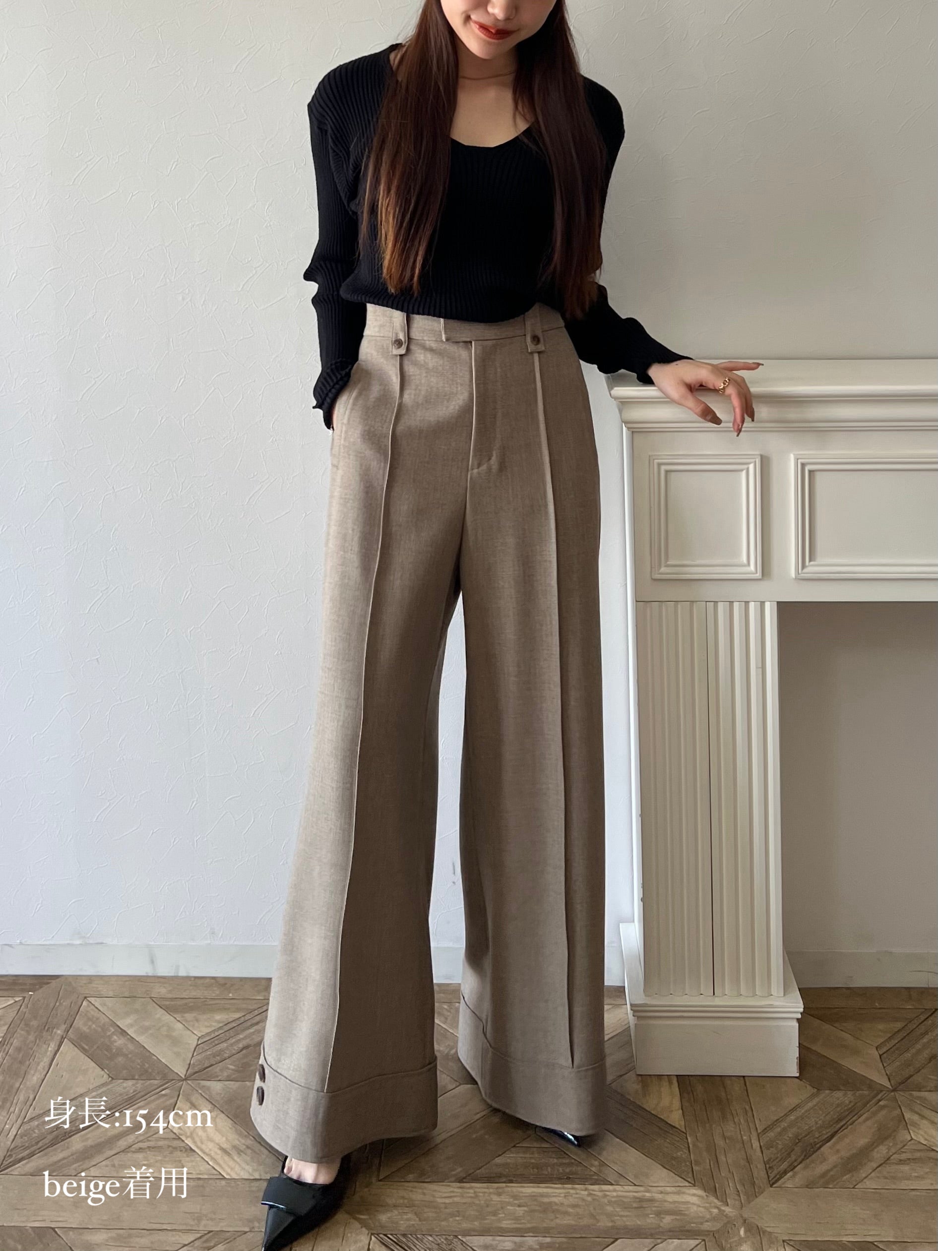 wide tuck pants