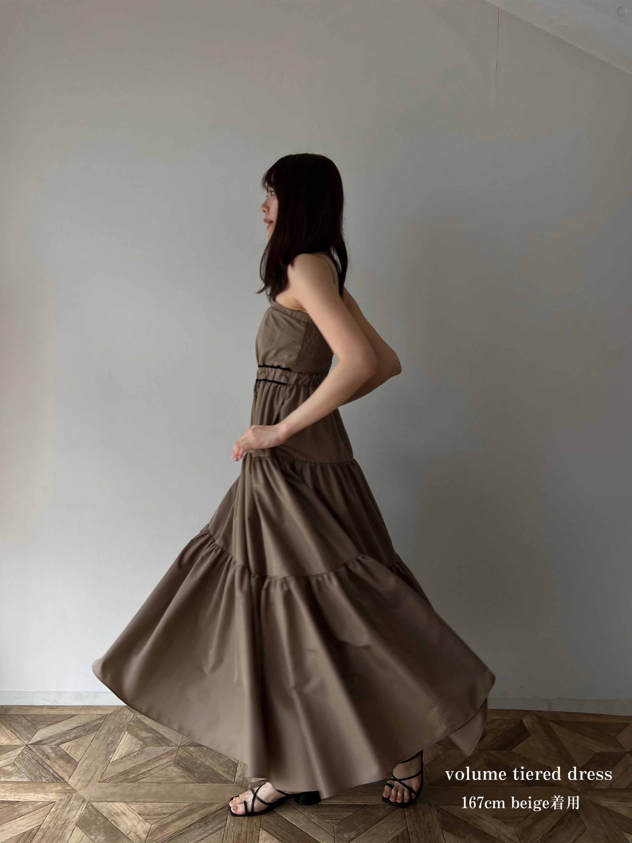ranclic volume tiered dress ワンピース