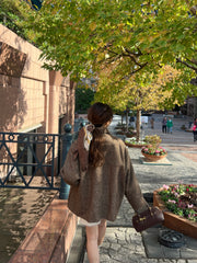 Herringbone boxy short coat