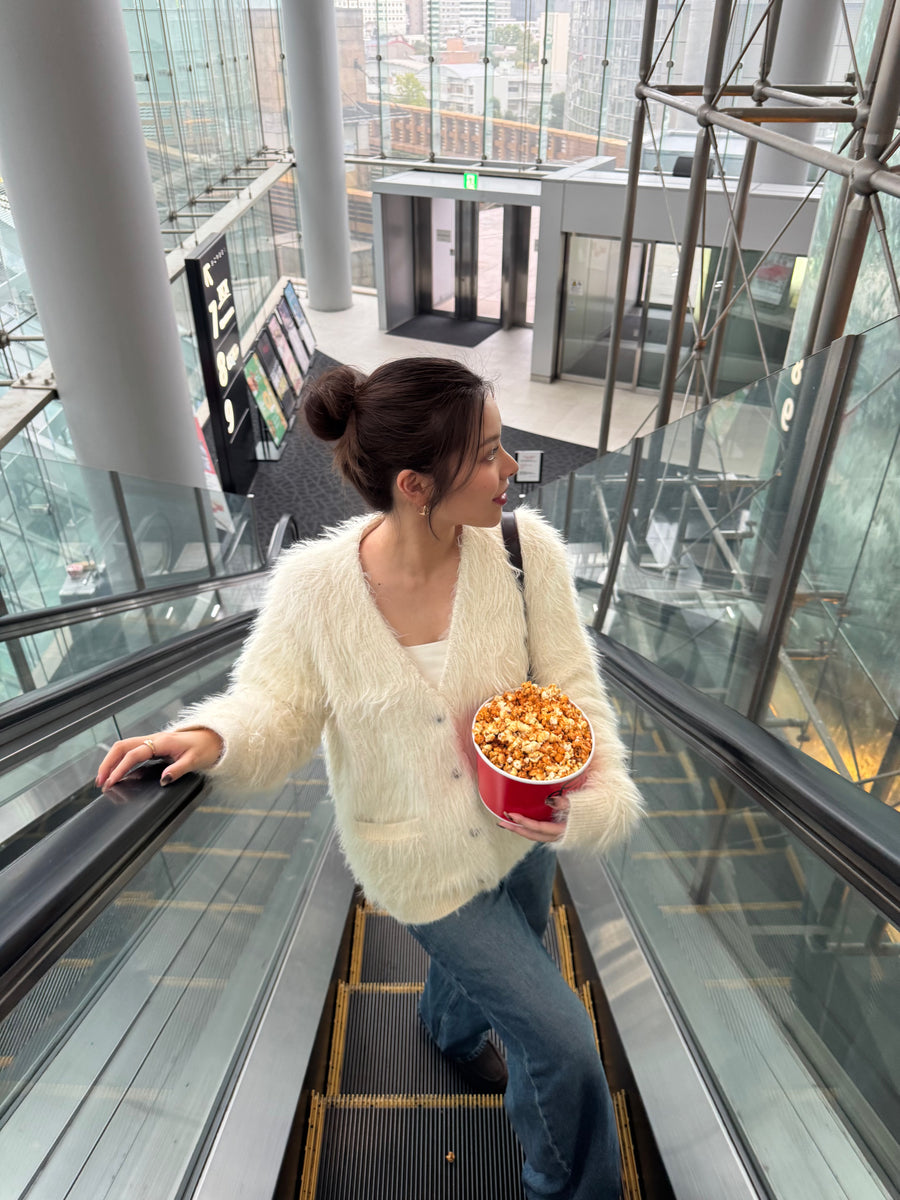 Cozy shaggy knit cardigan