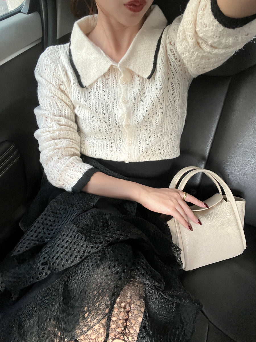 Crochet knit cardigan