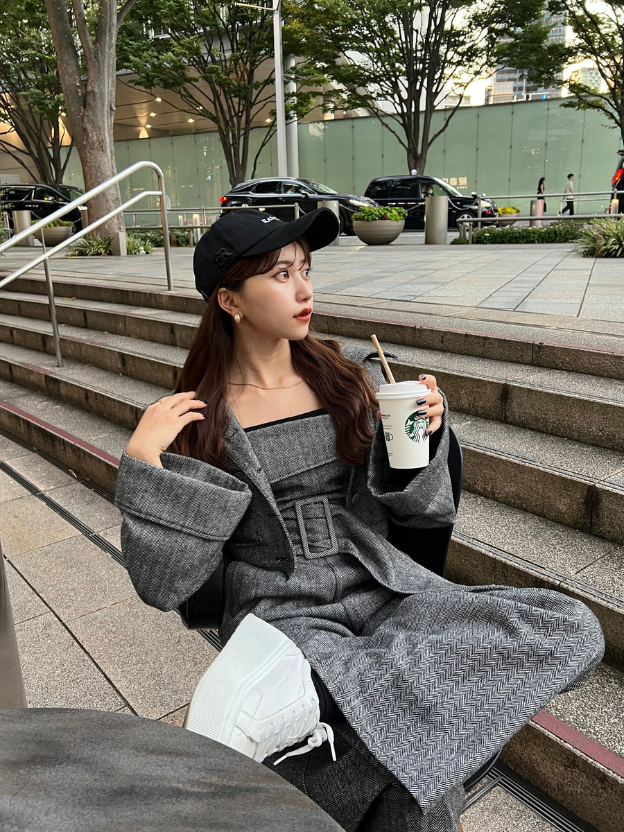 herringbone volume sleeve jacket