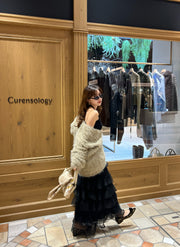 Cozy shaggy knit cardigan