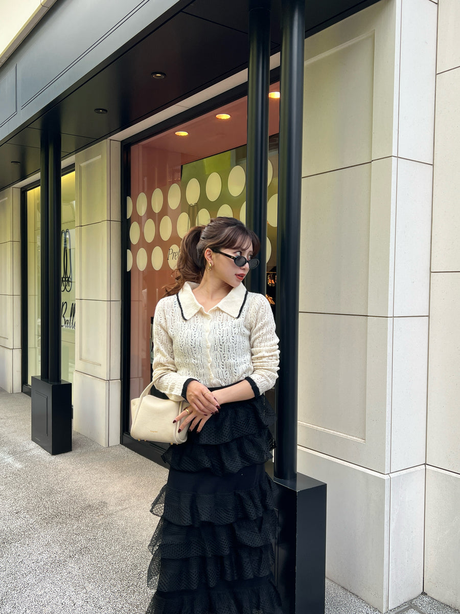Crochet knit cardigan