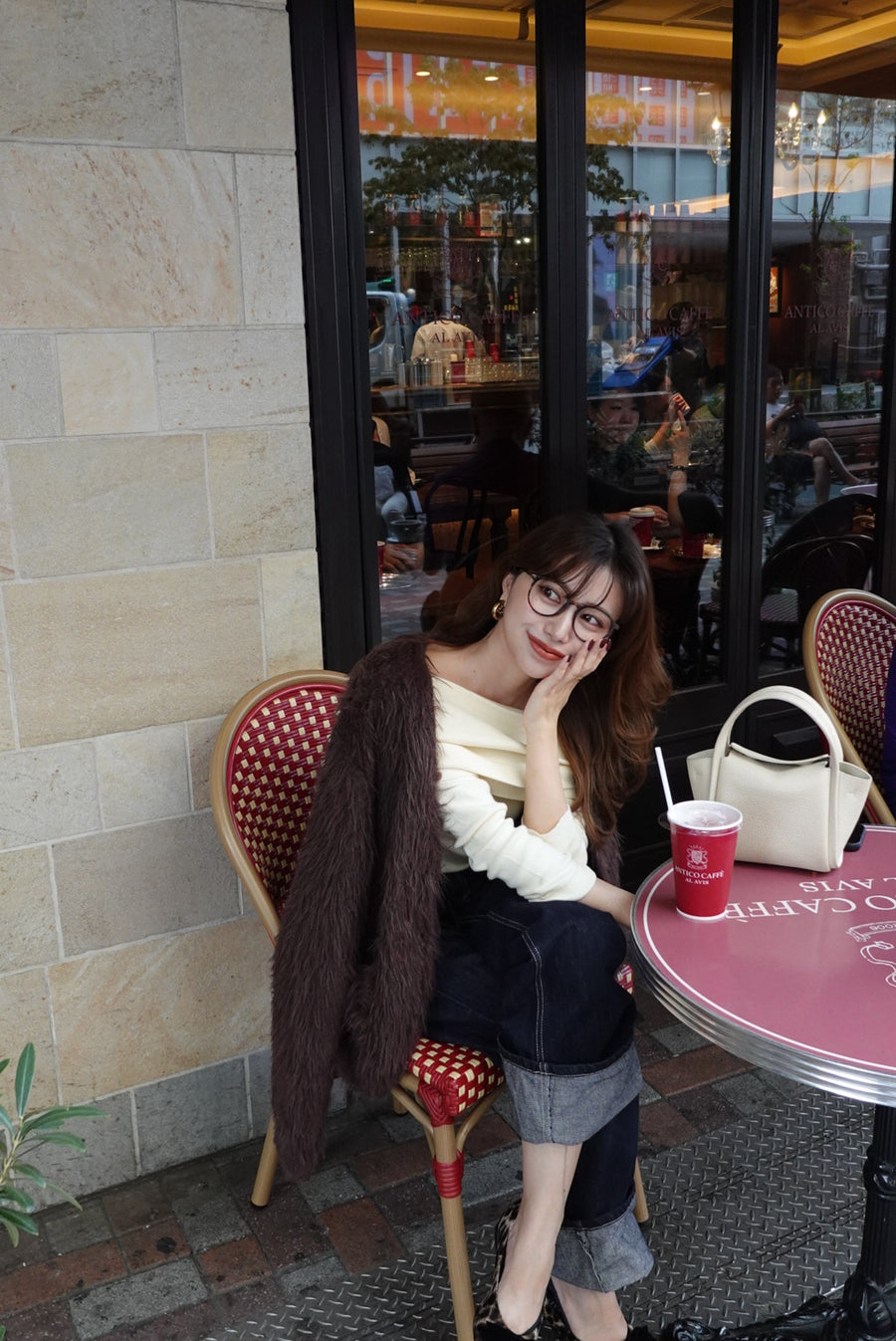 Cozy shaggy knit cardigan