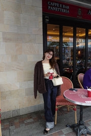 Cozy shaggy knit cardigan