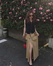 【SOLD OUT】【ベストセラー】Slit cargo trench skirt