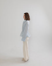 Shirring wide sleeve shirt